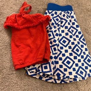 NWOT GIRLS TEA COLLECTION SKORT & TANK SET SIZE 6